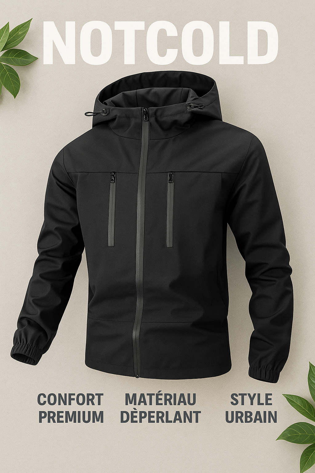 Veste noire coupe-vent NotCold
